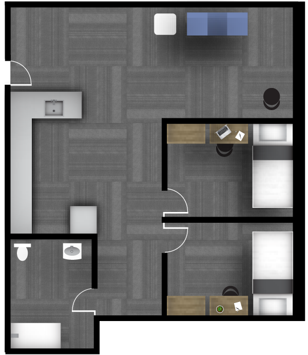 DCC 2 bedroom floor plan